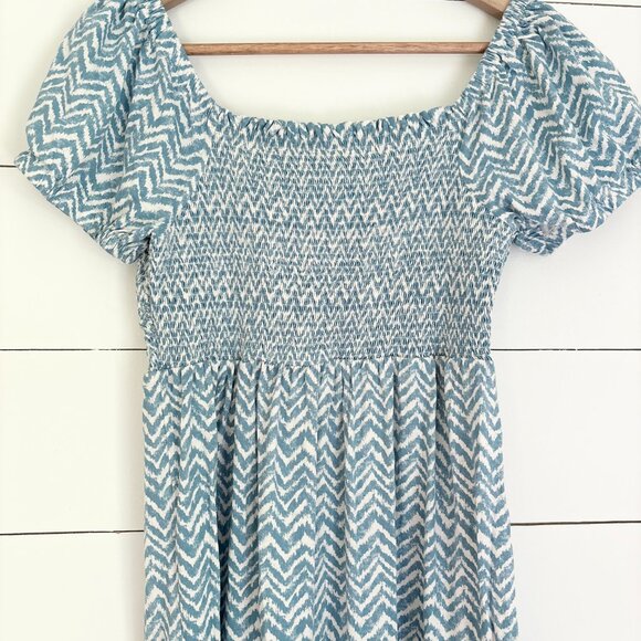 Daily Practice Anthropologie 100% cotton blue and white patterned maxi dress - Picture 4 of 4